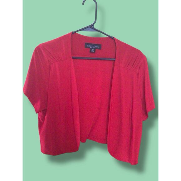 Perceptions Women’s Size 14 Dress Red Bolero Multi-Color Geometric Print - Picture 5 of 5